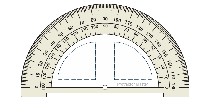 Labeled 180 Degree Protractor