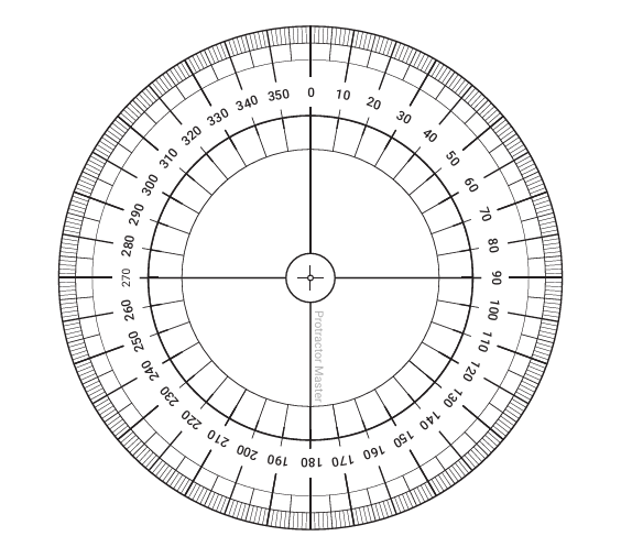 360 Degree Printable Protractor