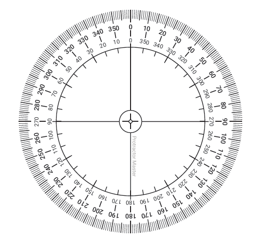A Complete Angle Protractor for Print A4 size